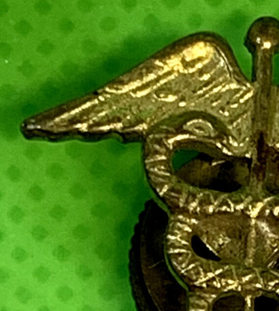 Antique Hermes' Staff - Caduceus Pin - Unique 2-Pi