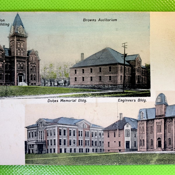 Antique Postcard, Ohio Northern University Campus, Browns Auditorium, Dukes Bldg