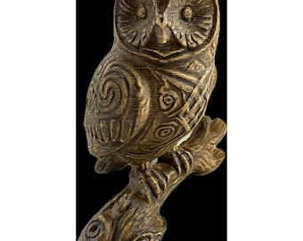 Nordic Owl Figure Real Maple Wood Black Walnut Finish