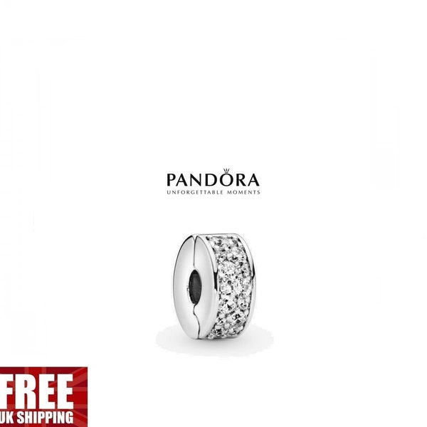 New Pandora Clear Pave Clip Charm Personalized Love with Pandora Charms and Silver Charm Beads Latest Trend Personalized Bracelet Charms