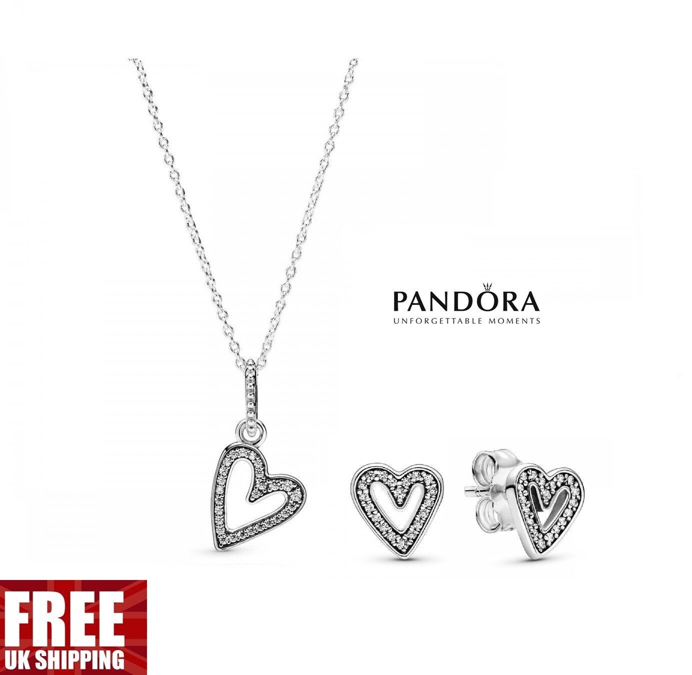 PANDORA SILVER and Pearl Bow Necklace and Earrings Set **** READ LISTING  *** £35.00 - PicClick UK