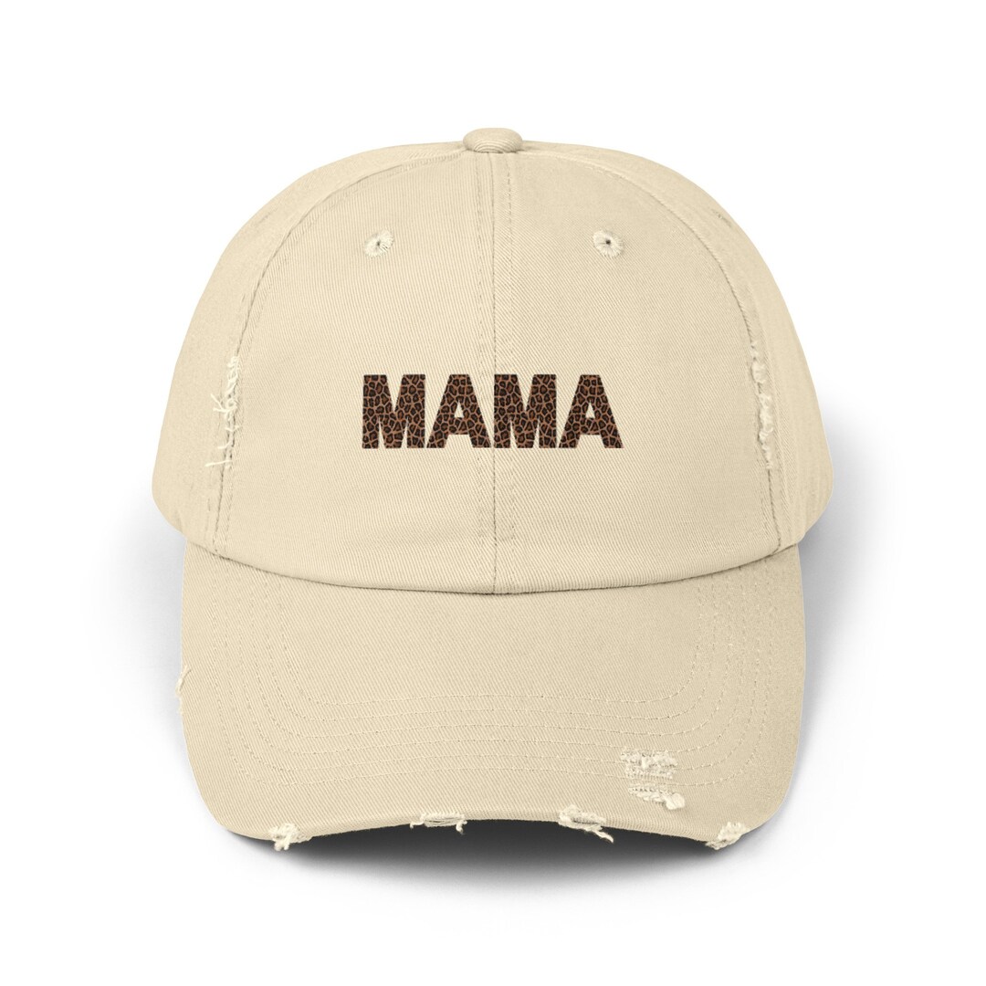 Mama Cheetah Print Unisex Distressed Cap - Etsy