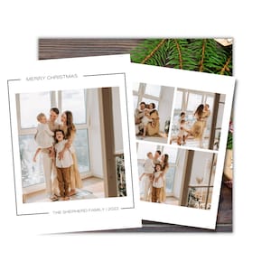 Merry Christmas Photo Card, Editable Template, Holiday Photo Card 2022 | Canva Template | Instant Download
