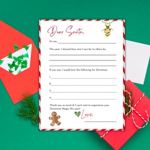 Carta PERSONALIZADA a Santa, Plantilla editable, Carta de piojos agradables / Plantillas navideñas / Plantillas Canva / Descarga instantánea