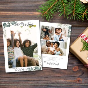 Classic Christmas Photo Card, Editable Template, Holiday Photo Card 2022 | Canva Template | Instant Download