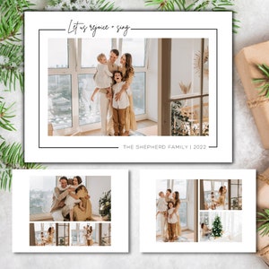 Delicate Christmas Photo Card, Editable Template, Holiday Photo Card 2022 | Canva Template | Instant Download