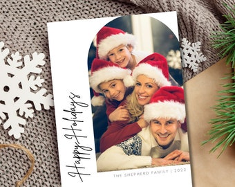 Modern Christmas Photo Card Template: Editable Holiday Design (Canva, Instant Download)