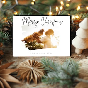 Creative Christmas Photo Card, Editable Template, Holiday Photo Card 2022 | Canva Template | Instant Download
