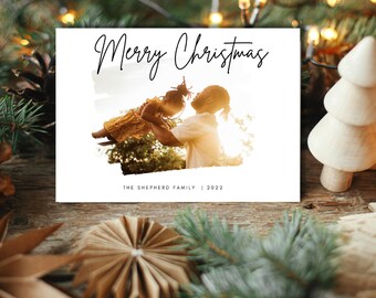 Creative Christmas Photo Card Template: Editable Canva Design (Instant Download)