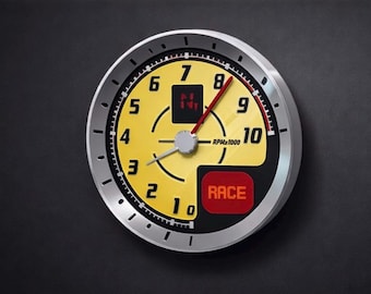 Ferrari F430 Scuderia snelheidsmeter-geïnspireerde wandklok - Herencadeau voor garage, salon, 458 488 F1 woondecoratie