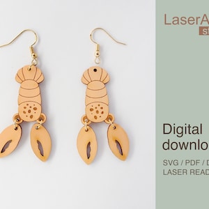 Hummer Ohrring Laser cut Datei, Ohrring DIGITAL DOWNLOAD DATEI, ohrstecker für sommer