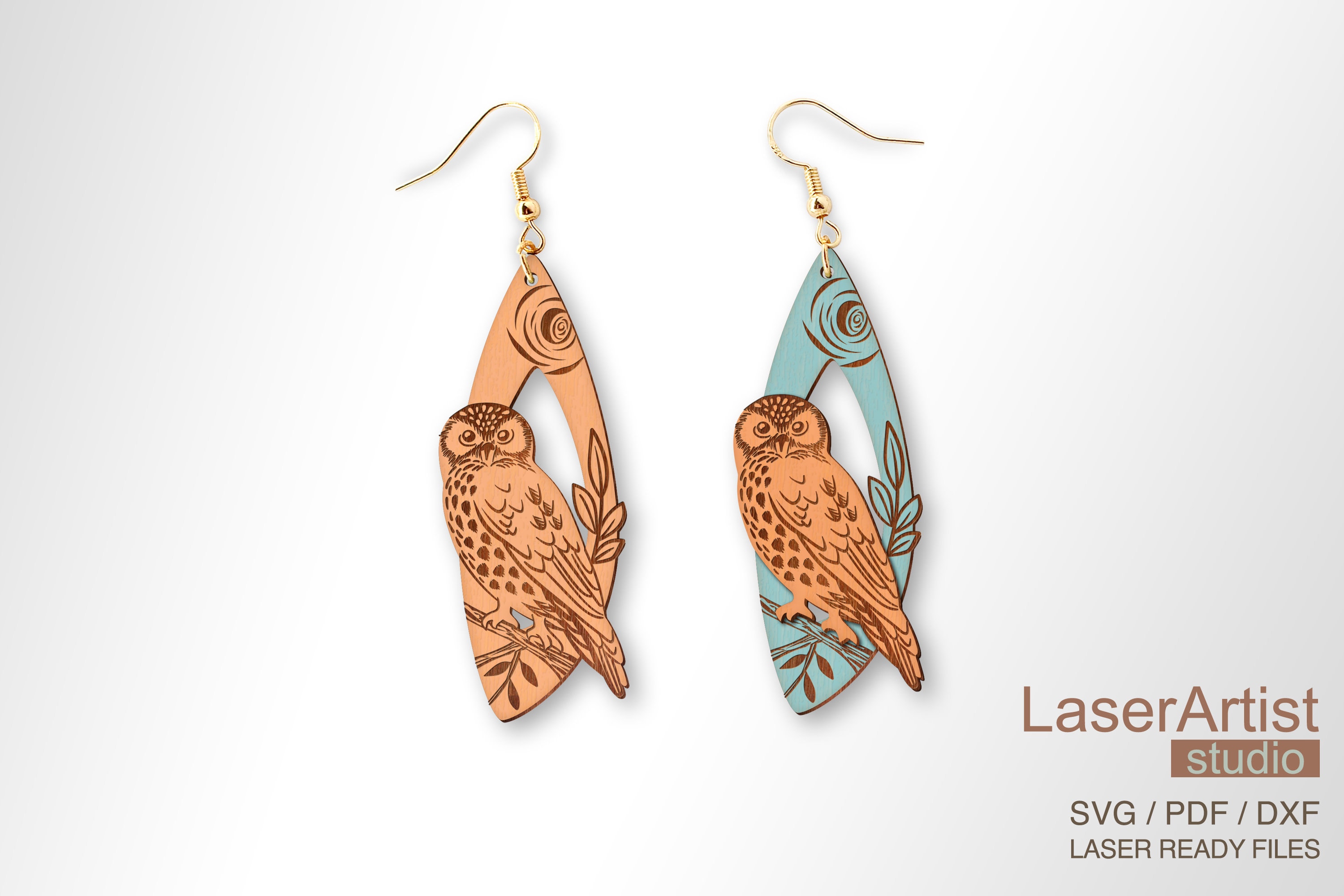 Owl earring laser cut file, earring DIGITAL DOWNLOAD FILE