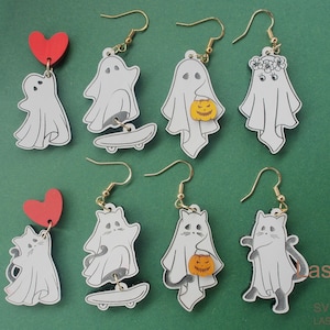Bundle of ghost file for laser, earring DIGITAL DOWNLOAD FILE, Halloween earring
