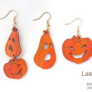 Fichier de boucle d&#39;oreille citrouille pour laser, boucle d&#39;oreille DIGITAL DOWNLOAD FILE, boucle d&#39;oreille Halloween