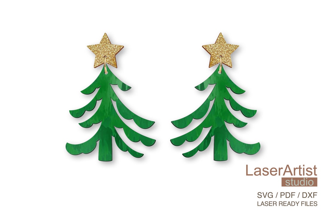 Christmas Tree Earring Laser Cut File, Earring DIGITAL DOWNLOAD FILE Etsy