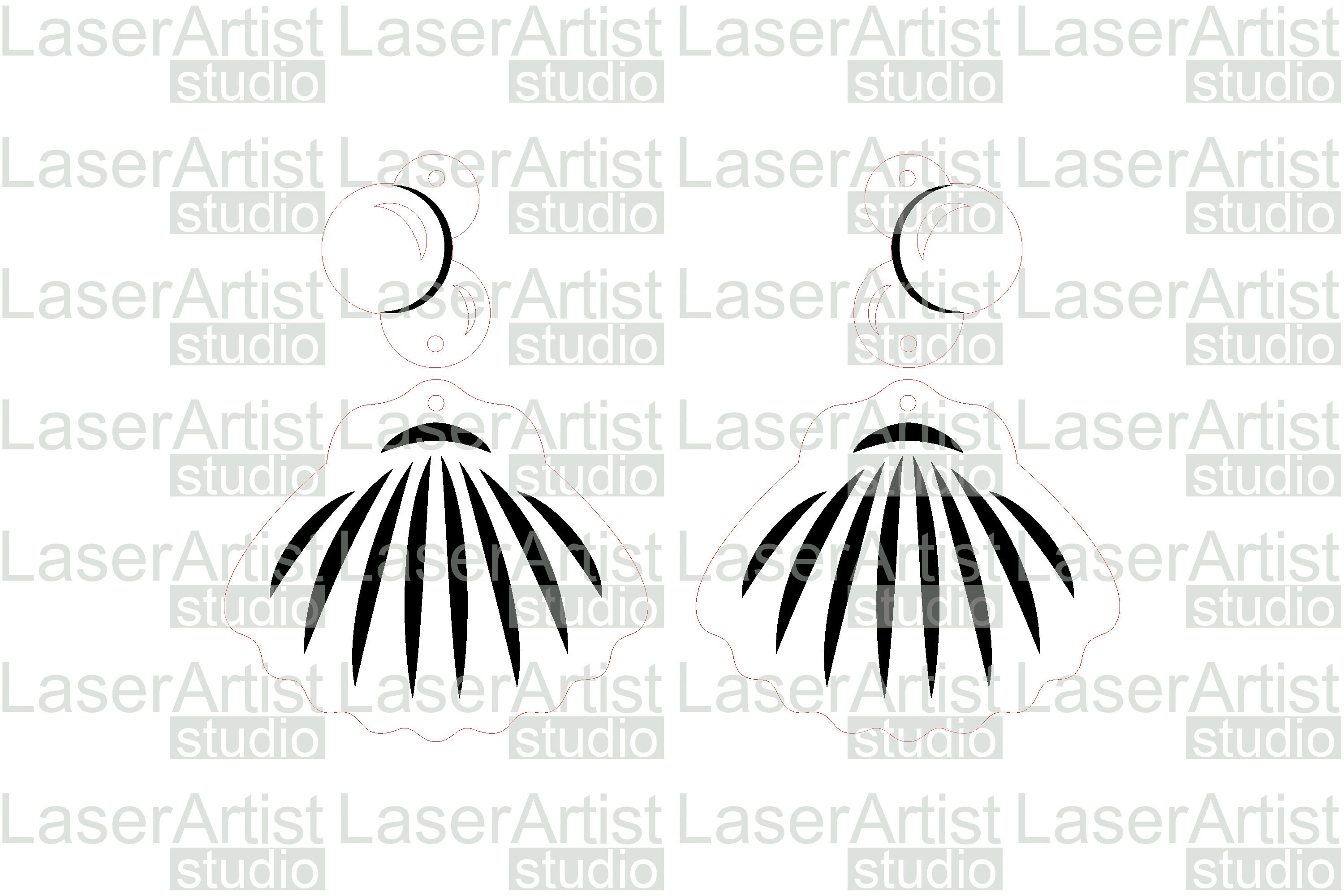 Fan Outline Shell Fan Shell Earring Laser Cut File (digital Download) - Etsy