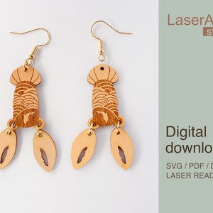 Hummer Ohrring Laser geschnitten Datei, Ohrring DIGITAL DOWNLOAD DATEI, Ohrring für den Sommer