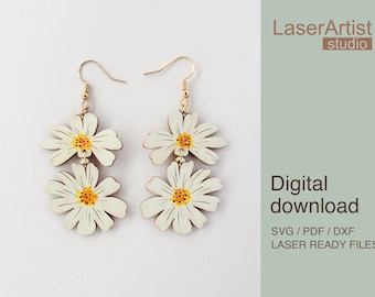 Daisy Flower Earring Laser Cut File (Digital Download)