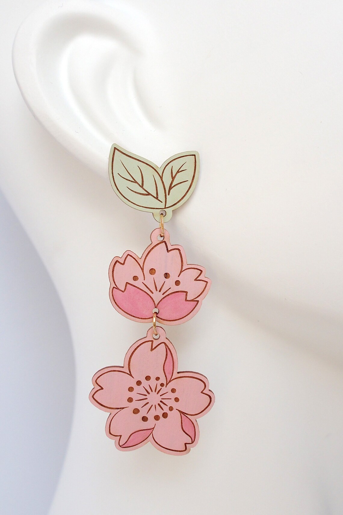 Cherry Blossom Earring Laser Cut File Earring DIGITAL Etsy Australia