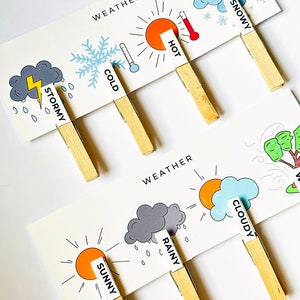 Jeux éducatifs à imprimer, Jeux à imprimer Montessori, Jeux à imprimer pour tout-petits, Jouets éducatifs pour tout-petits, Jouets éducatifs, Cartes météo, Montessori
