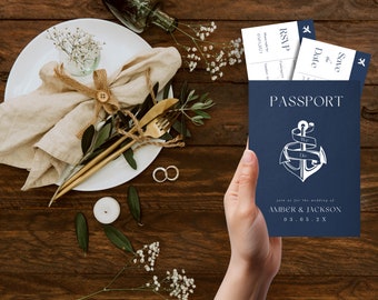Passport Wedding Invitation Suite | Travel Theme (Digital Download)