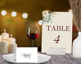 Sage Green Floral Wedding Table Template Bundle (Digital Download)