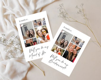 Minimalist Bridesmaid Proposal Card | Photo Collage (Digital Download)