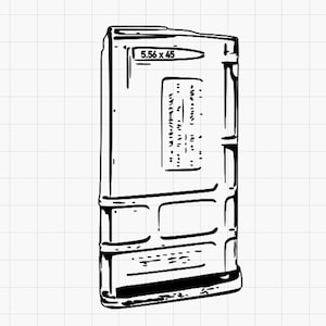 Straight 20 round pmag -  SVG/PDF/DXF