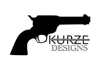 Western Revolver Outline SVG/PDF/DXF