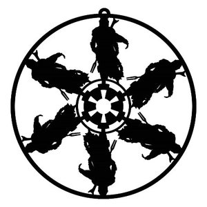 Mandalorian round Christmas ornament svg laser file