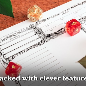 Dnd Character Sheet: Primal Roots. Hand-illustrated Nature-inspired 5th ...