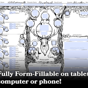 Dnd Character Sheet: Primal Roots. Hand-illustrated Nature-inspired 5th ...