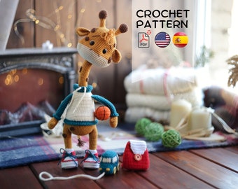 Crochet pattern cute giraffe Melvin doll PDF