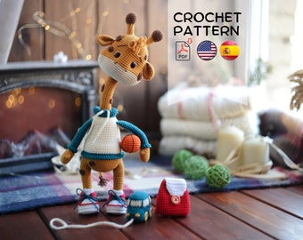 Patron au crochet jolie girafe poupée Melvin PDF