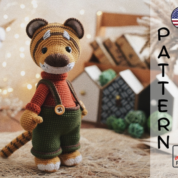 Crochet pattern tiger Louis amigurumi PDF