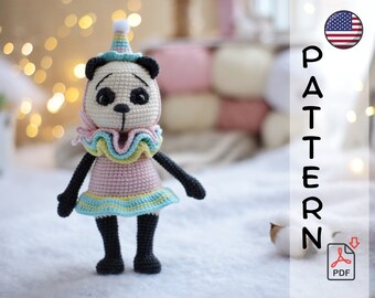 Crochet pattern Circus panda Mia amigurumi PDF