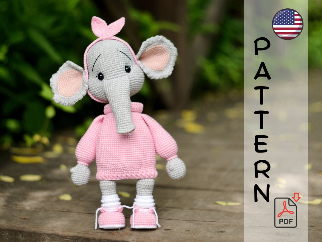 Crochet Pattern Cute Elephant Amigurumi PDF - Etsy UK