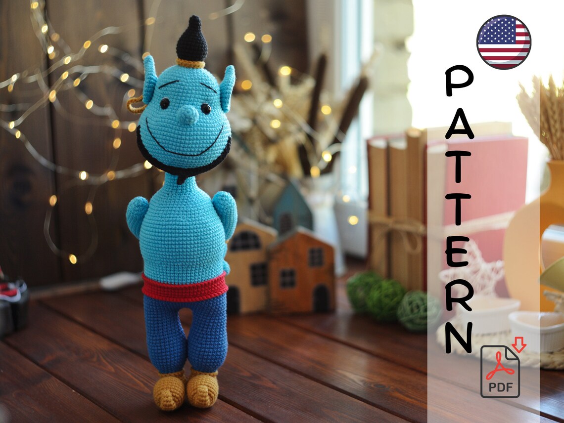 Crochet Pattern Genie Amigurumi PDF Etsy