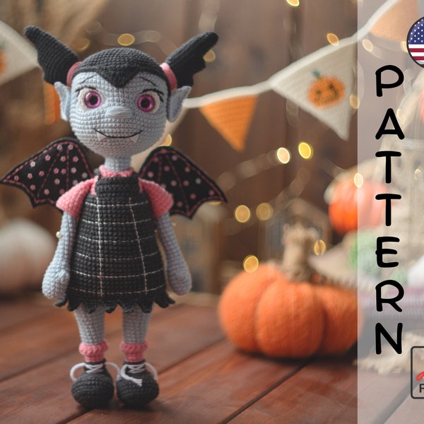 Crochet pattern cute vampire girl PDF