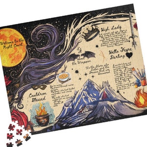 Benvenuti al puzzle Night Court, puzzle ACOTAR, regalo Rhysand e Feyre, puzzle per lettori, puzzle unico, amante dei libri, puzzle di libri