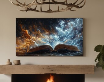 Fantasy Book Smart TV Art: Reader Frame TV Digital Download