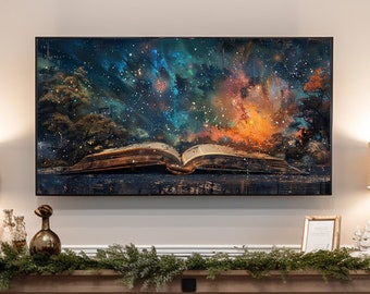 Fantasy Book Smart TV Art: Reader Frame TV Digital Download