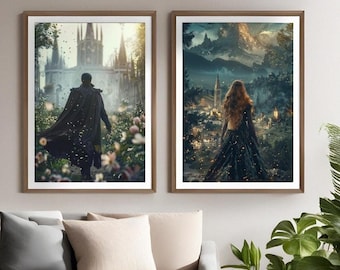 Feyre und Rhysand Druck: Ein Hof der Dornen und Rosen Romantische Fantasy Kunst