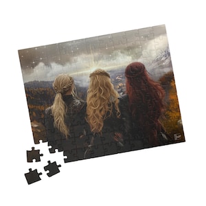 Maasiverse FMC&#39;s Puzzle of Aelin, Feyre, Bryce, ACOTAR Puzzle, Crescent City Puzzle, Throne of Glass Gift, Crescent City, SJM Jigsaw