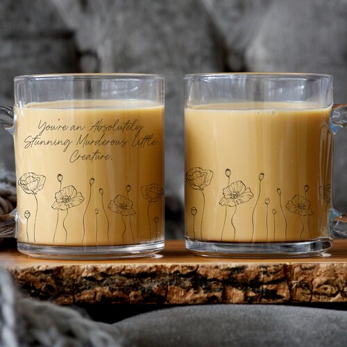 From Blood and Ash Iced Coffee Glass Mug, FBAA Poppy Cup, Bookish Mug, Soul of Ash and Blood, Book Lover Gift, Reader Gift