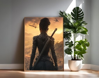 Fourth Wing Art Print: Dragon Rider Illustration (Digital Download)