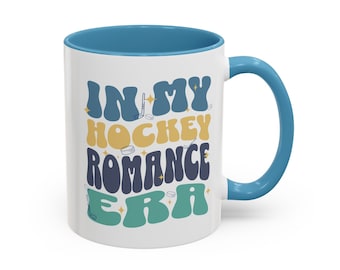 Slapshot Sips Hockey Romance Book Lover Two-Tone Mug, Hockey Lover Mug, Book Lovers, Gift for her, Pucking Mug, Puck Bunny Gift, Reader gift