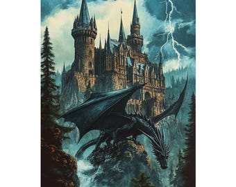 Tairn Onyx Storm Art, Fourth Wing Fanart Poster Romantasy, Iron Flame wall decor, Library Art, Reader art, Rebecca Yarros, gifts for her