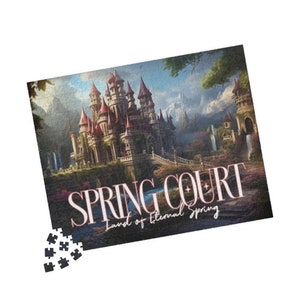 ACOTAR Velaris Jigsaw Puzzle: Spring Court Castle, Book Lover Gift