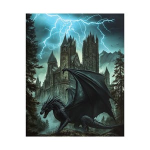 Tairn Onyx Storm Art, plakat fanartowy Fourth Wing Romantasy, dekoracja ścienna Iron Flame, sztuka biblioteczna, sztuka czytelnika, Rebecca Yarros, prezenty dla niej